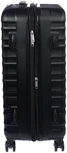 AmazonBasics - Maleta de viaje rígidaa giratoria - Juego de 3 piezas ( 55 cm, 68 cm, 78 cm), Negro