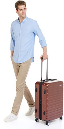 AmazonBasics - Maleta rígida de alta calidad, con ruedas y cerradura TSA incorporada - 68 cm, Rojo AmazonBasics - Maleta rígida de alta calidad, con ruedas y cerradura TSA incorporada - 68 cm, Rojo