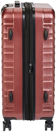 AmazonBasics - Maleta rígida de alta calidad, con ruedas y cerradura TSA incorporada - 68 cm, Rojo