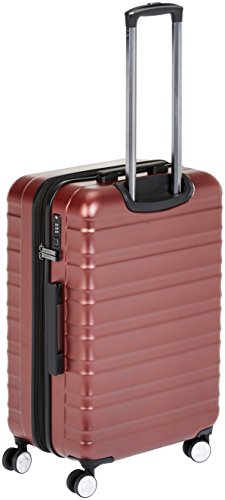 AmazonBasics - Maleta rígida de alta calidad, con ruedas y cerradura TSA incorporada - 68 cm, Rojo