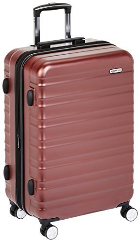 AmazonBasics - Maleta rígida de alta calidad, con ruedas y cerradura TSA incorporada - 68 cm, Rojo