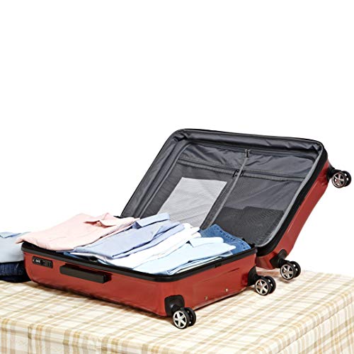 AmazonBasics - Maleta rígida «hardside» Oxford, con ruedas - 78 cm, Rojo AmazonBasics - Maleta rígida «hardside» Oxford, con ruedas - 78 cm, Rojo