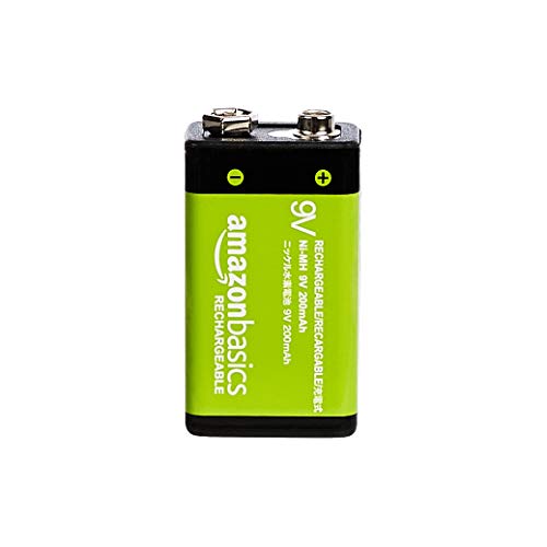 AmazonBasics - Pilas recargables de 9 V, 200 mAh, Ni-MH, Paquete de 4 AmazonBasics - Pilas recargables de 9 V, 200 mAh, Ni-MH, Paquete de 4