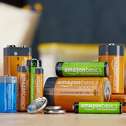 AmazonBasics - Pilas recargables de 9 V, 200 mAh, Ni-MH, Paquete de 4