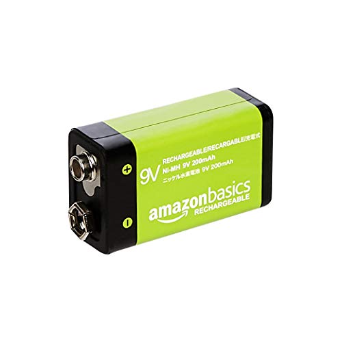 AmazonBasics - Pilas recargables de 9 V, 200 mAh, Ni-MH, Paquete de 4