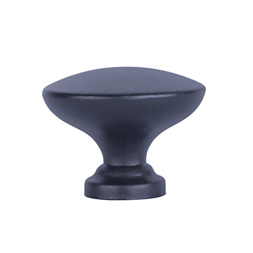 AmazonBasics - Pomo de armario redondo y plano, 3,47 cm de diámetro, Negro liso, Paquete de 10 AmazonBasics - Pomo de armario redondo y plano, 3,47 cm de diámetro, Negro liso, Paquete de 10