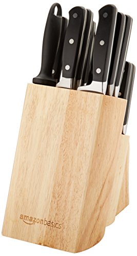 AmazonBasics Premium - Juego de cuchillos de cocina y soporte (18 piezas)