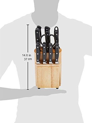 AmazonBasics Premium - Juego de cuchillos de cocina y soporte (18 piezas)