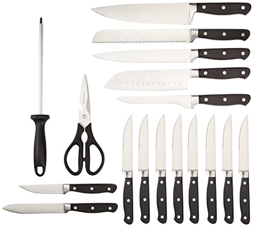 AmazonBasics Premium - Juego de cuchillos de cocina y soporte (18 piezas) AmazonBasics Premium - Juego de cuchillos de cocina y soporte (18 piezas)