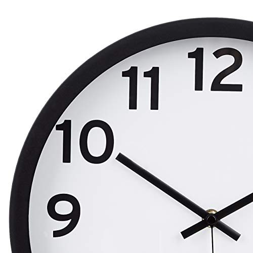 AmazonBasics - Reloj de pared con números, 30,5 cm, negro AmazonBasics - Reloj de pared con números, 30,5 cm, negro