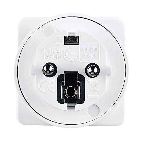 AmazonBasics Set of Two UK to Europe Travel Adaptors, White AmazonBasics Set of Two UK to Europe Travel Adaptors, White