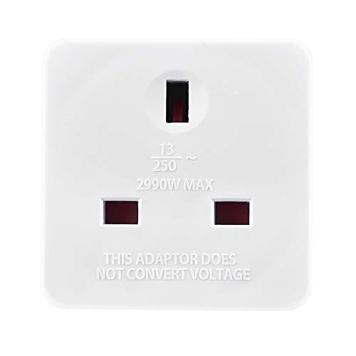 AmazonBasics Set of Two UK to Europe Travel Adaptors, White AmazonBasics Set of Two UK to Europe Travel Adaptors, White