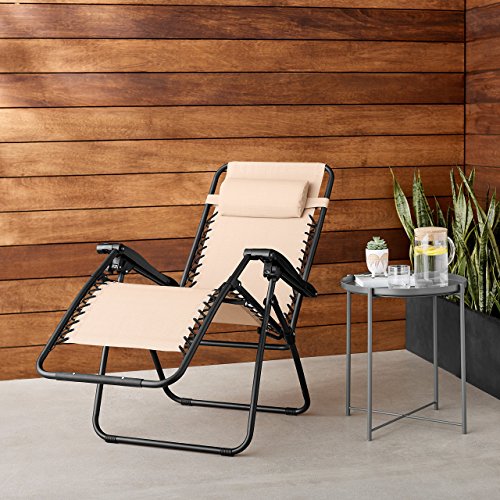 AmazonBasics Silla Gravedad Cero, Beige AmazonBasics Silla Gravedad Cero, Beige