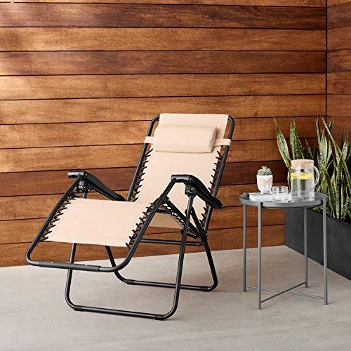 AmazonBasics Silla Gravedad Cero, Beige AmazonBasics Silla Gravedad Cero, Beige