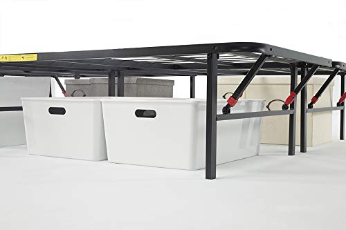 AmazonBasics - Somier fijo plegable, montaje sin herramientas, permite almacenar debajo de la cama, 135 x 190 cm