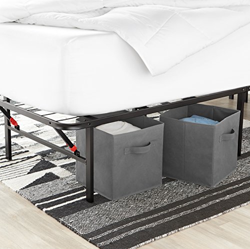 AmazonBasics - Somier fijo plegable, montaje sin herramientas, permite almacenar debajo de la cama, 135 x 190 cm