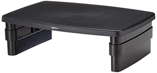 AmazonBasics - Soporte para monitor y portátil de altura ajustable con patas antideslizantes