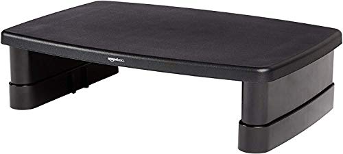 AmazonBasics - Soporte para monitor y portátil de altura ajustable con patas antideslizantes