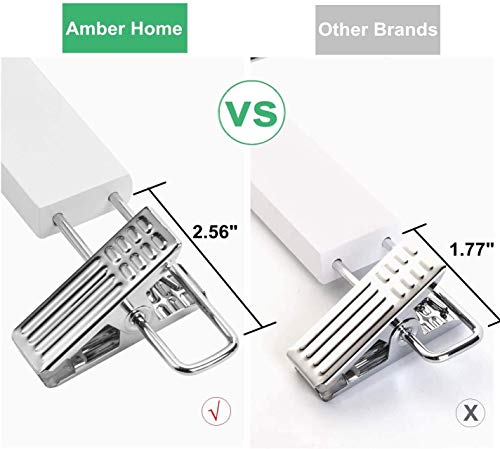 Amber Home 10 Unidades 36cm Perchas de Madera Blancas para Pantalones Faldas Calcetines y Ropa Interior con Pinzas Amber Home 10 Unidades 36cm Perchas de Madera Blancas para Pantalones Faldas Calcetines y Ropa Interior con Pinzas