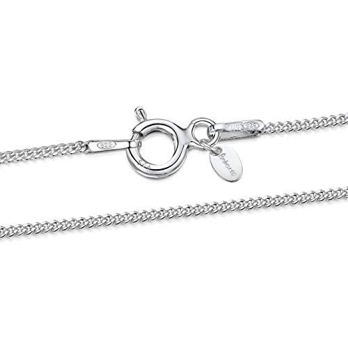 Amberta Cadena Barbada en Plata de Ley 925 para Mujer 1.1 mm: 45 cm