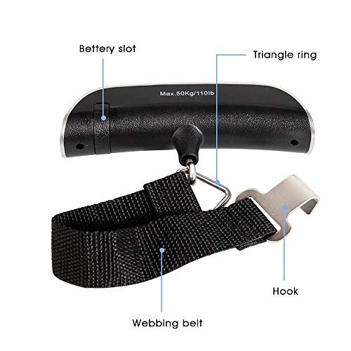 Amberzcy 50 kg / 110 Libras de Equipaje Escala electrónica Digital Escala Colgante Portable Maleta Escala manejado Bolsa de Viaje Ponderación Steelyard Gancho Digital Báscula Amberzcy 50 kg / 110 Libras de Equipaje Escala electrónica Digital Escala Colgante Portable Maleta Escala manejado Bolsa de Viaje Ponderación Steelyard Gancho Digital Báscula