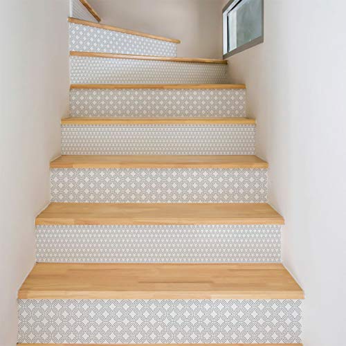 Ambiance-Live col-stairs-ROS-B092_30 x 105 cm, 2 pegatinas de azulejos de escaleras, Vinilo, Oskar, 4 tiras de 15 x 105 cm