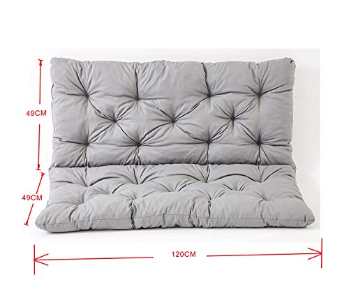 Ambientehome 90266 - Funda de banco Hanko de 2 asientos y cojín de respaldo, Color Gris claro, aprox.120 x 98 x 8 cm Ambientehome 90266 - Funda de banco Hanko de 2 asientos y cojín de respaldo, Color Gris claro, aprox.120 x 98 x 8 cm