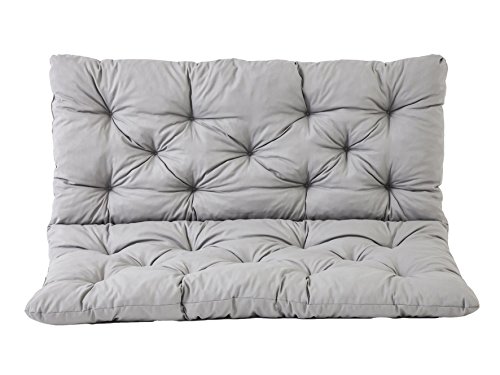 Ambientehome 90266 - Funda de banco Hanko de 2 asientos y cojín de respaldo, Color Gris claro, aprox.120 x 98 x 8 cm Ambientehome 90266 - Funda de banco Hanko de 2 asientos y cojín de respaldo, Color Gris claro, aprox.120 x 98 x 8 cm