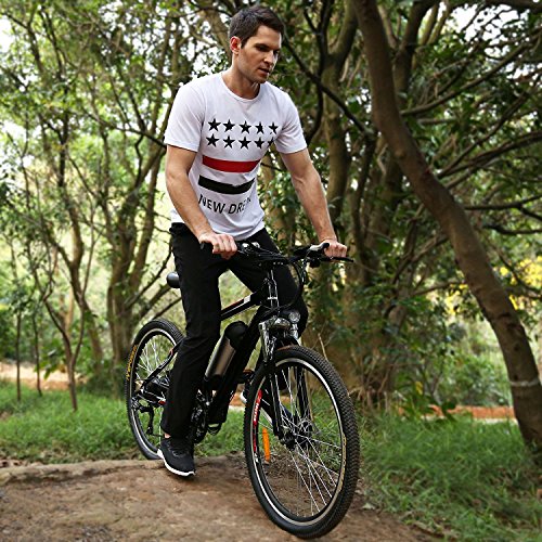 AMDirect Bicicleta eléctrica de 26 pulgadas, bicicleta montañera con batería de litio extraíble (250 W, 36 V) y cargador inteligente, Schwarz2 AMDirect Bicicleta eléctrica de 26 pulgadas, bicicleta montañera con batería de litio extraíble (250 W, 36 V) y cargador inteligente, Schwarz2