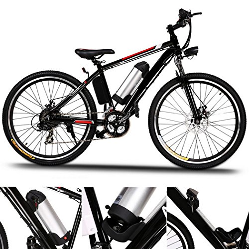 AMDirect Bicicleta eléctrica de 26 pulgadas, bicicleta montañera con batería de litio extraíble (250 W, 36 V) y cargador inteligente, Schwarz2 AMDirect Bicicleta eléctrica de 26 pulgadas, bicicleta montañera con batería de litio extraíble (250 W, 36 V) y cargador inteligente, Schwarz2