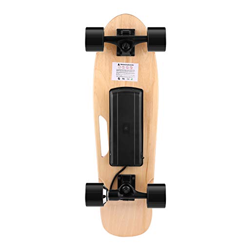 AMDirect Monopatín Eléctrico con Control Remoto y Sistema de Arranque de Empuje E-Board Longboard con Motor Li-Ion 2.2 Ah Velocidad hasta 20 km/h para Adolescentes Adultos