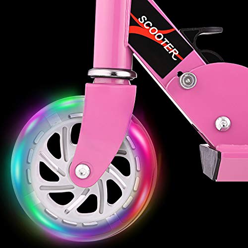 AMDirect Patinete 2 Ruedas para Niña Patinete Niña Plegable con Altura de Manillar Ajustable 63cm, 75cm, 85cm Patinete para Niños 3-12 Años Patín Scooter con 2 Ruedas Led, Rosa AMDirect Patinete 2 Ruedas para Niña Patinete Niña Plegable con Altura de Manillar Ajustable 63cm, 75cm, 85cm Patinete para Niños 3-12 Años Patín Scooter con 2 Ruedas Led, Rosa