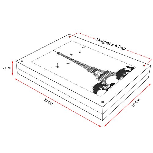 AMEITECH Magnético Marco de Fotos, Acrílico Imágenes Marcos, Capacidad para 6 x 8 Pulgadas Imágenes, 10 + 10 mm de Grosor sin Marco Escritorio Postal Pantalla - Transparente