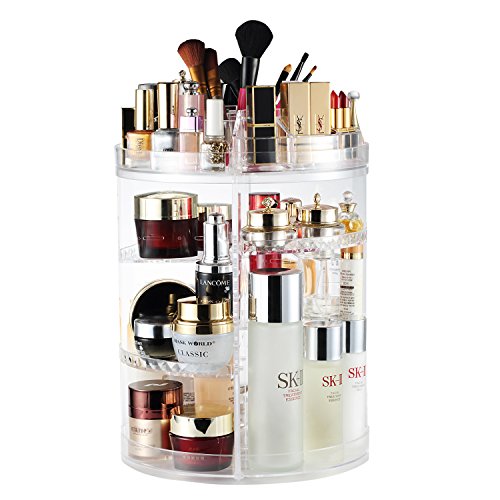AMEITECH Organizador del Maquillaje, 360 Grados Que Giran la Joyería Ajustable y el Soporte de Exhibición Cosmético, 8 Capas Componen la Caja de Almacenaje - Claro Cristalino AMEITECH Organizador del Maquillaje, 360 Grados Que Giran la Joyería Ajustable y el Soporte de Exhibición Cosmético, 8 Capas Componen la Caja de Almacenaje - Claro Cristalino