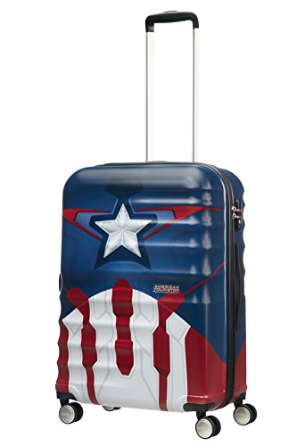 American Tourister Disney Wavebreaker Marvel - Maleta, Cuatro Ruedas, Multicolor (Captain America Close-Up), M (67cm-64L)