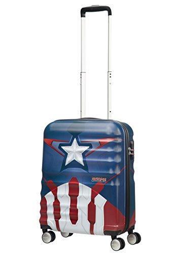 American Tourister Disney Wavebreaker Marvel - Maleta, Cuatro Ruedas, Multicolor (Captain America Close-Up), S (55cm-36L)