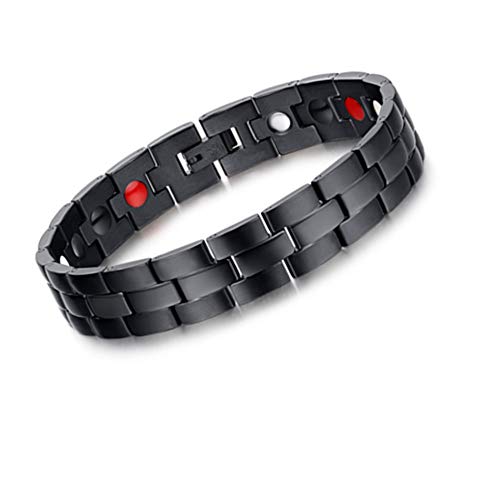 Amery house Pulsera Magnético Hombre Mujer Acero Inoxidable Pulseras de la Salud Magnéticos Negro Hombre Magneticas Terapéuticas Pulsera Terapia Magnetica Pulseras Hombre Cadena Bici Moto 21.5CM Amery house Pulsera Magnético Hombre Mujer Acero Inoxidable Pulseras de la Salud Magnéticos Negro Hombre Magneticas Terapéuticas Pulsera Terapia Magnetica Pulseras Hombre Cadena Bici Moto 21.5CM