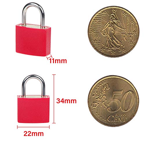 AMIGOB 10 PCS Candado Pequeño de Color con 2 Llaves para Maletas Accesorios AMIGOB 10 PCS Candado Pequeño de Color con 2 Llaves para Maletas Accesorios