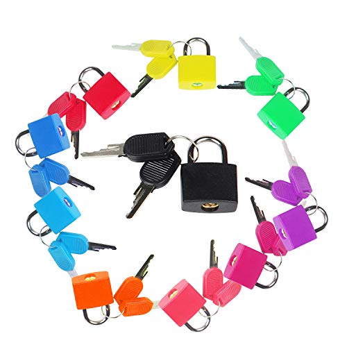 AMIGOB 10 PCS Candado Pequeño de Color con 2 Llaves para Maletas Accesorios AMIGOB 10 PCS Candado Pequeño de Color con 2 Llaves para Maletas Accesorios