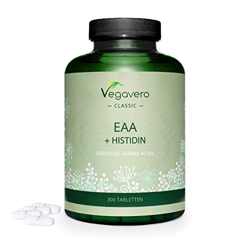 Aminoácidos Esenciales EAA Vegavero® | Sin Aditivos Artificiales | 300 Comprimidos – No Polvo | Incluye BCAA + Histidina + Triptófano + Metionina | Aminoácidos Ramificados | Vegano Aminoácidos Esenciales EAA Vegavero® | Sin Aditivos Artificiales | 300 Comprimidos – No Polvo | Incluye BCAA + Histidina + Triptófano + Metionina | Aminoácidos Ramificados | Vegano