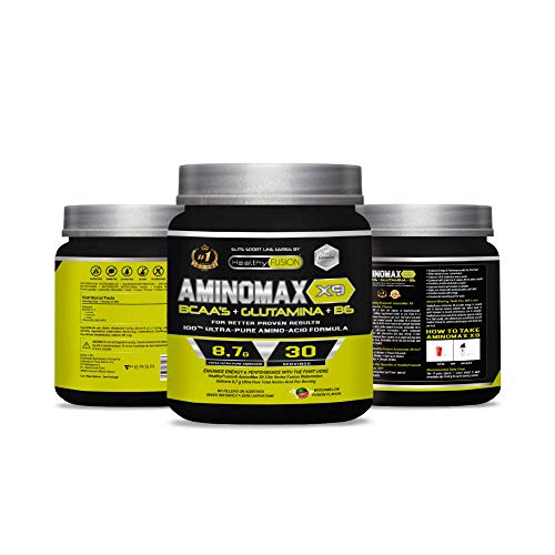 Aminoácidos ramificados BCAA 100% puros | Aminoácidos esenciales | Con BCAA´S + glutamina + vitamina B6 | Aumenta tu masa muscular y obtén una rápida recuperación | Sabor a sandía | 30 tomas