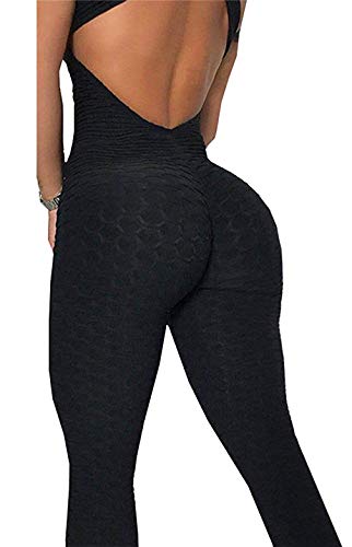 Amitafo Pantalones Mono de Yoga Fitness para Mujer Deportiva Jumpsuit Sin Mangas Halter Leggings