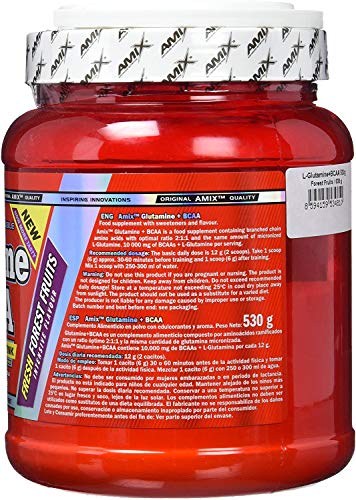Amix Glutamina+Bcaa 530 Gr Frutas Del Bosque 530 g Amix Glutamina+Bcaa 530 Gr Frutas Del Bosque 530 g