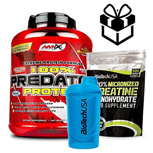AMIX Predator Protein - 2 Kg Vainilla + Creatine + Mezclador AMIX Predator Protein - 2 Kg Vainilla + Creatine + Mezclador