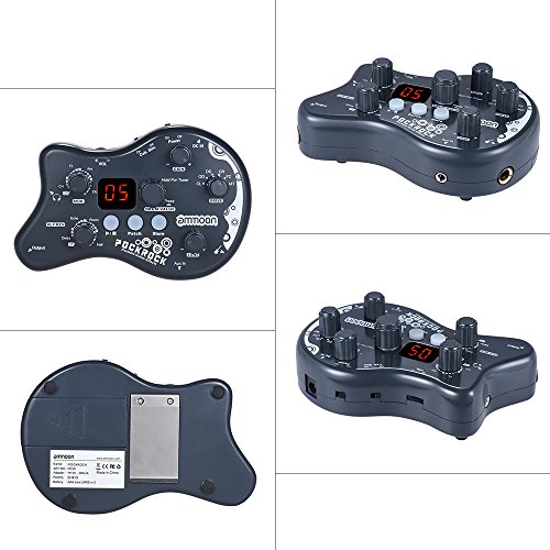 ammoon Múltiples Efecto Pedal PockRock Guitarra Portátil Procesador de Efectos 15 Tipos de Efectos 40 Ritmos del Tambor Función de Ajuste con Adaptador de Corriente (Gris) ammoon Múltiples Efecto Pedal PockRock Guitarra Portátil Procesador de Efectos 15 Tipos de Efectos 40 Ritmos del Tambor Función de Ajuste con Adaptador de Corriente (Gris)