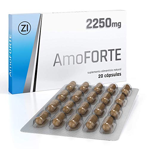 Amoforte 2250 MG | Sin Ninguna Contraindicación | Made In Germany | Energizzante Naturale con Tribulus, Maca, Ginseng y L-Arginina | 20 Cáps.