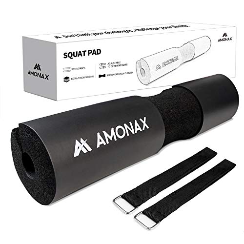 Amonax almohadilla barra gimnasio protector, Cuello y Hombros protección Almohadilla para Sentadillas y Empuje de Cadera, para ejercicios en casa y en el gimnasio, entrenamiento de fuerza y pesas