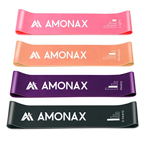 Amonax Bandas de Resistencia, Bandas Circulares para piernas y glúteos con guía de Ejercicios Impresa. Juego de 4 Bandas. (Rosa+Naranja+Púrpura+Gris) Amonax Bandas de Resistencia, Bandas Circulares para piernas y glúteos con guía de Ejercicios Impresa. Juego de 4 Bandas. (Rosa+Naranja+Púrpura+Gris)