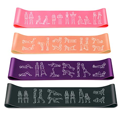 Amonax Bandas de Resistencia, Bandas Circulares para piernas y glúteos con guía de Ejercicios Impresa. Juego de 4 Bandas. (Rosa+Naranja+Púrpura+Gris) Amonax Bandas de Resistencia, Bandas Circulares para piernas y glúteos con guía de Ejercicios Impresa. Juego de 4 Bandas. (Rosa+Naranja+Púrpura+Gris)