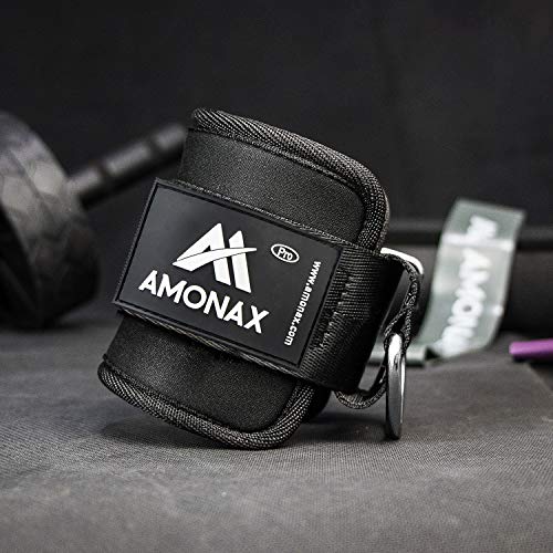 Amonax tobillera para polea (acolchado) para piernas y tobillos, correas tobillos gym cable maquinas, gimnasio, fitness - mujeres y hombres